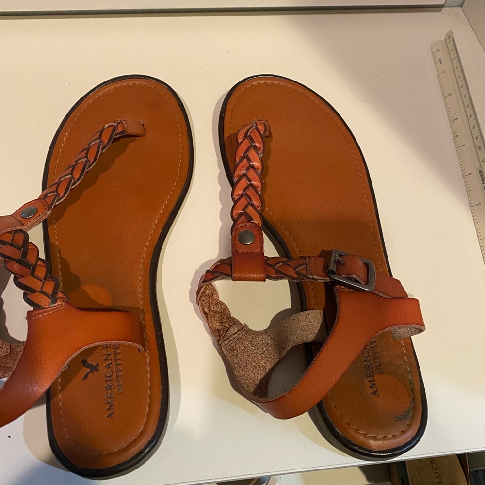 American Eagle leather upper braided sandals. Size 7.5 barely worn